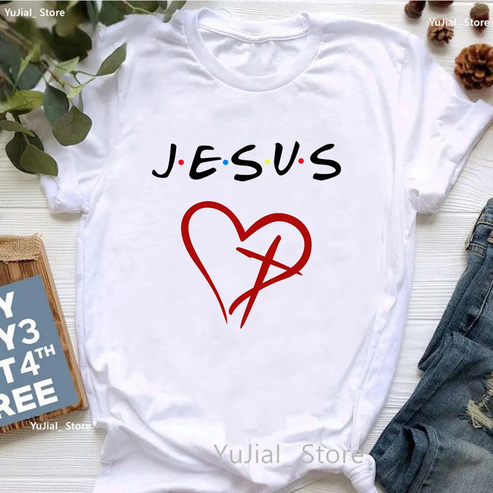 All My Hope Is In Jesus Graphic Print T-Shirt Women-FrenzyAfricanFashion.com