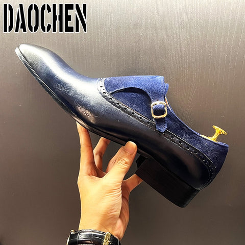 Image of Luxury Brand Mens Shoes Handmade Loafers Summer Dress Shoe Men Casual Shoes Wedding Banquet Office Genuine Leather Shoes For Men-FrenzyAfricanFashion.com