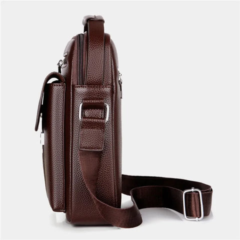 Image of Men's Genuine Leather Crossbody Shoulder Bags High quality Tote Fashion Business Man Messenger Bag Leather Bags fanny pack-FrenzyAfricanFashion.com