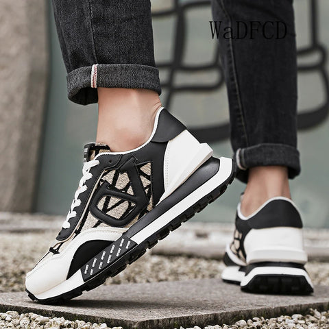 Image of Chunky Sneakers Mens Designer Running Shoes Fashion Casual Leather Platform Sport Shoes-FrenzyAfricanFashion.com