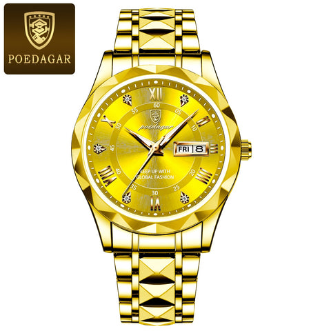 Image of BeniSap Top Brand Luxury Man Wristwatch Waterproof Luminous Date Week Men Watches Stainless Steel-FrenzyAfricanFashion.com