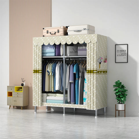 Image of Wardrobe Wardrobe with 23MM Steel Pipe Bedroom Foldable Cloth Wardrobe-FrenzyAfricanFashion.com