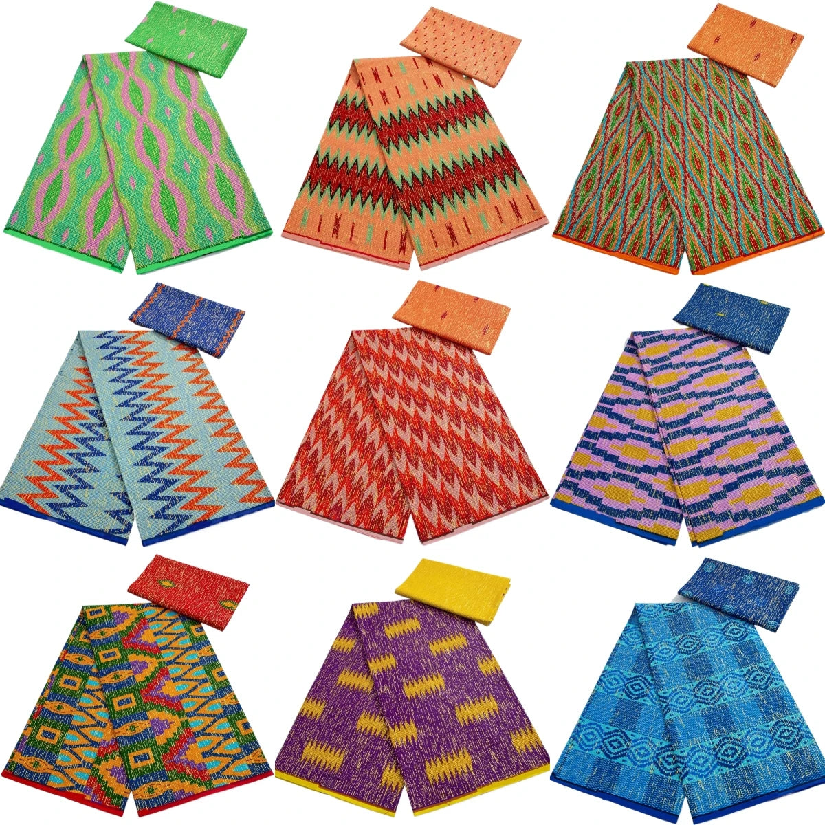 Kente Wax Print Fabric African Real Wax Fabric 100% Cotton Gold Print High Quality Dress-FrenzyAfricanFashion.com