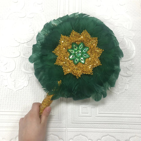 Image of 1pcs Small Size African Goose Feather HandFan for Dance Mariage Wedding Decoration Hand Fan Black Nigerian Feathers Fan-FrenzyAfricanFashion.com