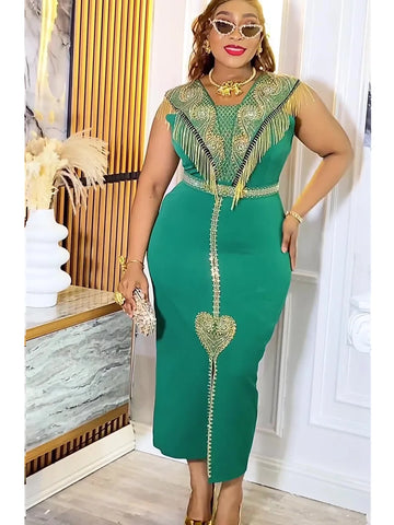 Image of Plus Size African Wedding Party Dresses for Women 2024 New Dashiki Ankara Evening Gown Elegant Turkey Outfit Robe Africa Clothes-FrenzyAfricanFashion.com