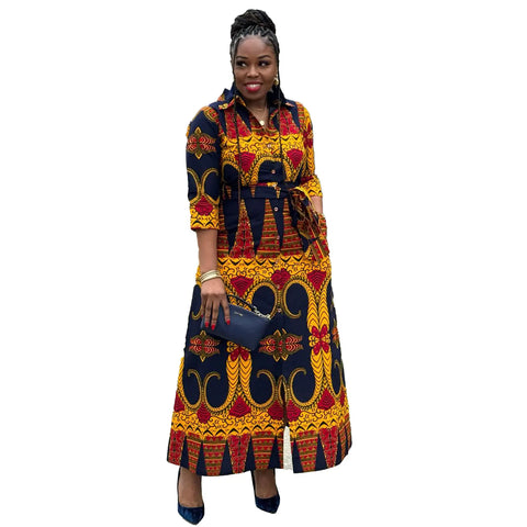 Image of Women Elegant New Muslim Fashion Abayas Dashiki Robe Kaftan Midi Dress Turkish Africa Clothing-FrenzyAfricanFashion.com