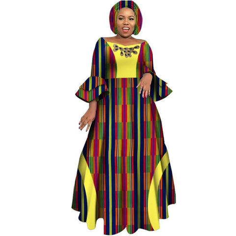 Image of Long Sleeve Dresses Women Party Wedding Dashiki African Women Dresses-FrenzyAfricanFashion.com