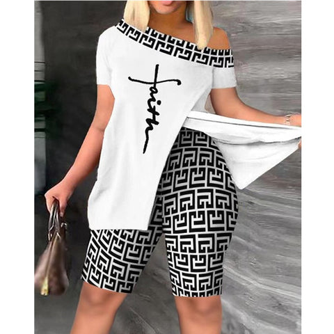 Image of Summer Casual Fashion Top Tees Short Pants-FrenzyAfricanFashion.com