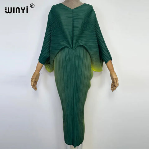 Image of batwing pleated dress-FrenzyAfricanFashion.com