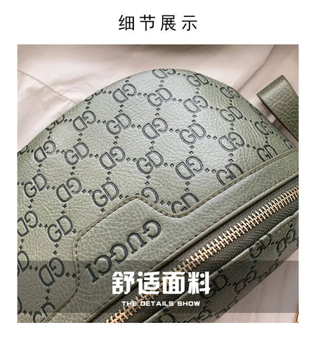 Image of Retro Casual Shoulder Crossbody Women's Bag Large Capacity Korean Fashion Waist Bag Comfortable Wide Shoulder Strap Letter Print-FrenzyAfricanFashion.com