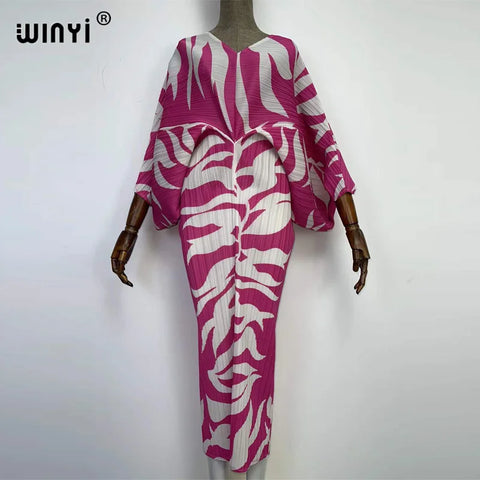 Image of batwing pleated dress-FrenzyAfricanFashion.com