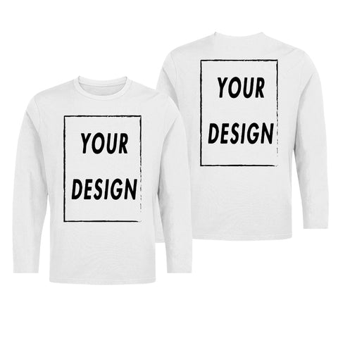 Image of Custom Long Sleeve Shirt EU Size 100% Cotton Make Your Design Logo Text High Quality Gifts Tops-FrenzyAfricanFashion.com