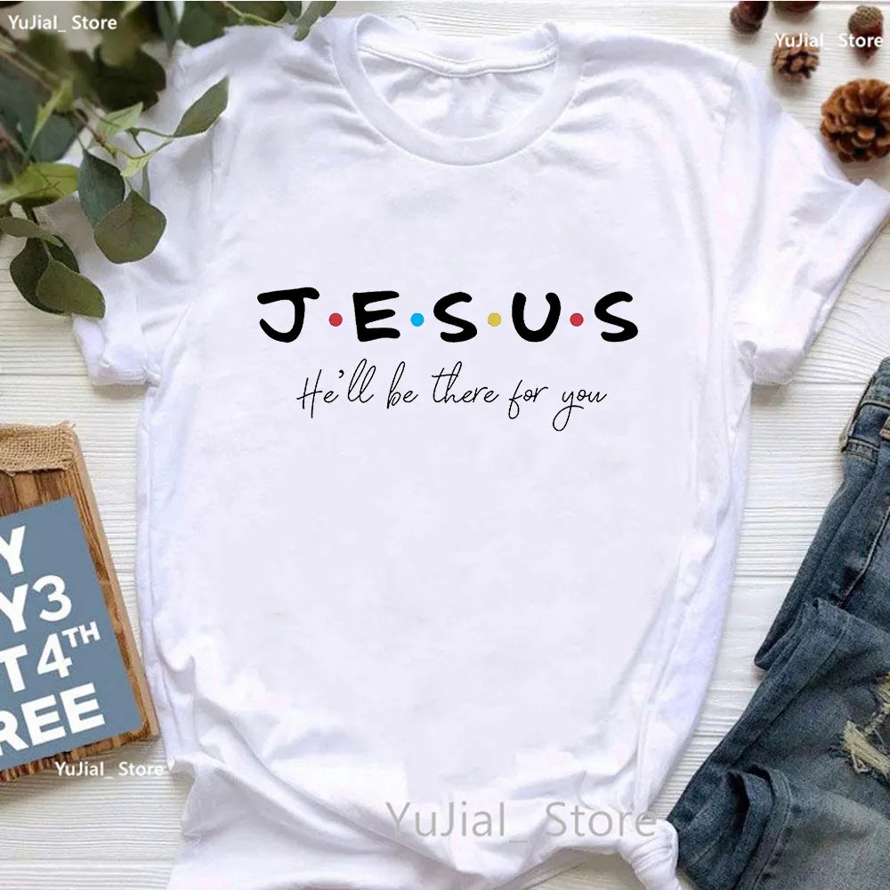 All My Hope Is In Jesus Graphic Print T-Shirt Women-FrenzyAfricanFashion.com