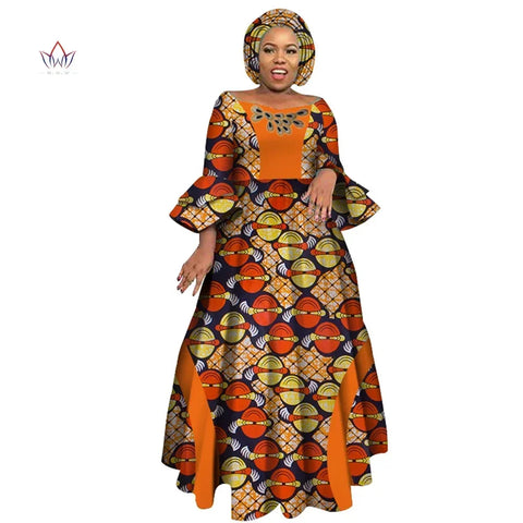 Image of Long Sleeve Dresses Women Party Wedding Dashiki African Women Dresses-FrenzyAfricanFashion.com