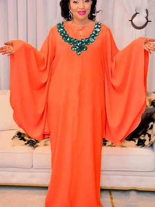 Muslim Women Clothing Dashiki Robe Silk Clothing Party Long Dresses-FrenzyAfricanFashion.com