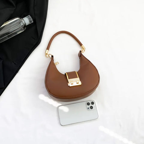 Image of PU Solid Color Single Shoulder Women's Bag Versatile Underarm Bag-FrenzyAfricanFashion.com