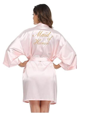 Image of Wedding Bride Bridesmaid Robe Dressing Gown Sexy Women Bathrobe Nightgown Short Sleepwear Casual Flower Kimono Geisha M L XL-FrenzyAfricanFashion.com