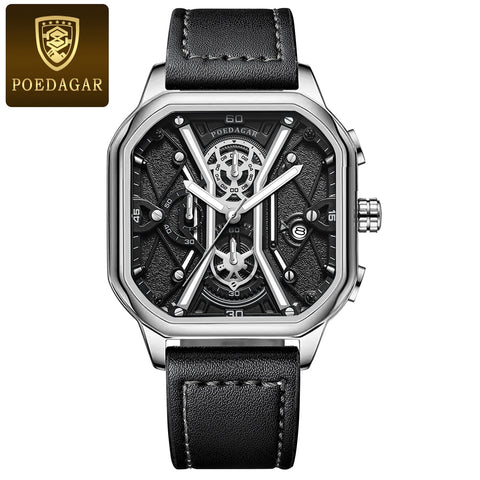 Image of BeniSap Fashion Men Wristwatches Luxury Chronograph Luminous Waterproof Date Man Watch Square-FrenzyAfricanFashion.com