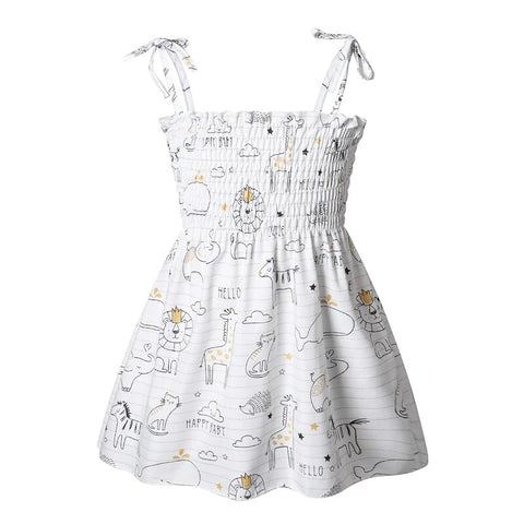 Image of Girls Sleeveless Flower Sundress Summer Beach Strap Princess Dress Cotton Children Clothes girls Casual Dresses-FrenzyAfricanFashion.com