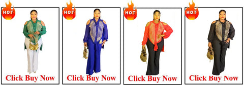 Image of Casual Pant Sets 2 Piece Women Long Sleeve Sequins Blouses Tops And Straight Pants Suits Outfits Two Piece Matching Set Outfit-FrenzyAfricanFashion.com