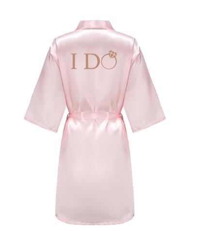 Image of I DO Women Wedding Satin Dressing Gown Personalized Custom Name Bathobe Bridal Party Robes Bridesmaid Robes gift-FrenzyAfricanFashion.com