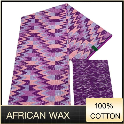 Image of Ankara African Fabric kente gold Real Wax Dress Craft DIY Cotton 4+2yards-FrenzyAfricanFashion.com