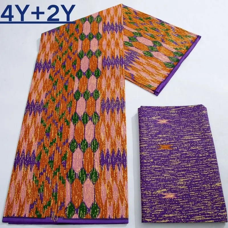 Green Kente Fabric Real Ankara Wax Lace Cotton 6 Yards for Women Party Dress-FrenzyAfricanFashion.com