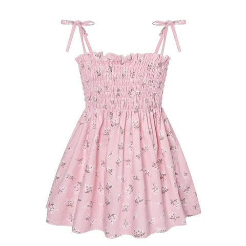 Image of Girls Sleeveless Flower Sundress Summer Beach Strap Princess Dress Cotton Children Clothes girls Casual Dresses-FrenzyAfricanFashion.com