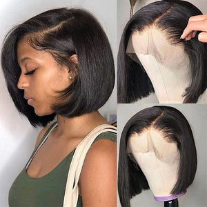 Straight Bob Wig Lace Closure Human Hair-FrenzyAfricanFashion.com