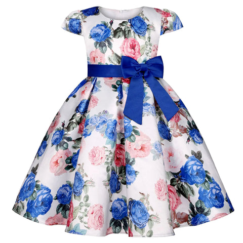 Image of Kids Flower Elegant Causal Princess Party Dresses Children Clothing-FrenzyAfricanFashion.com