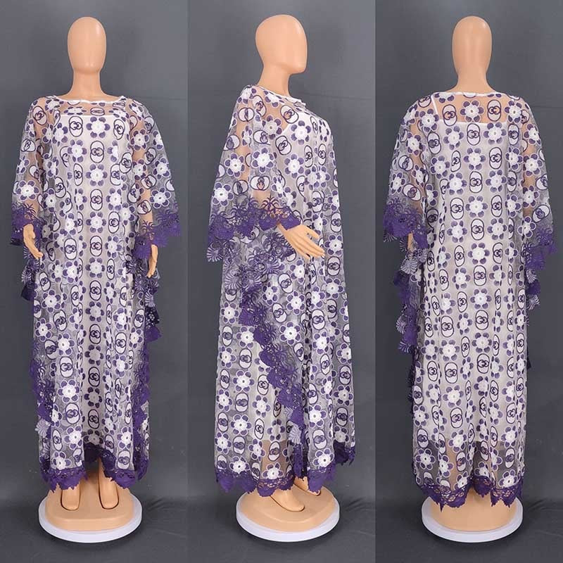 African Dresses Women Lace Evening Long Dress-FrenzyAfricanFashion.com