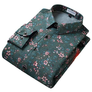 flower design high casual mens shirt-FrenzyAfricanFashion.com