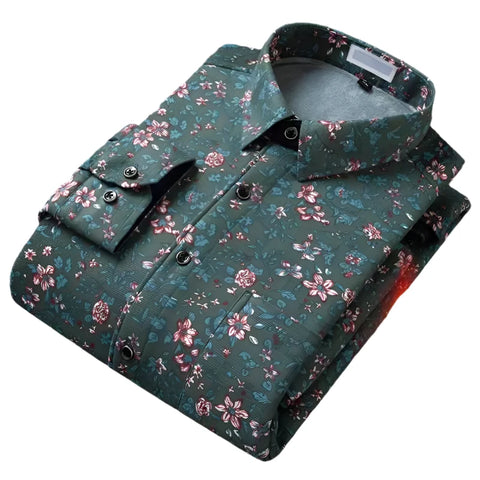 Image of flower design high casual mens shirt-FrenzyAfricanFashion.com