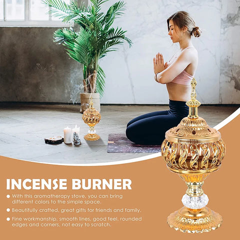 Image of Incense Burner Holder Metal Censer Cone Arabian Stick Frankincense Aromatherapy Fragrance-FrenzyAfricanFashion.com