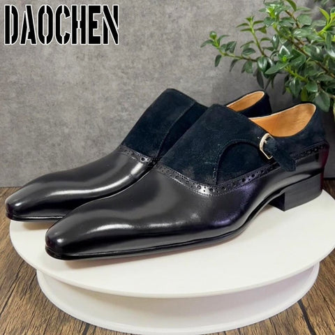 Image of Luxury Brand Mens Shoes Handmade Loafers Summer Dress Shoe Men Casual Shoes Wedding Banquet Office Genuine Leather Shoes For Men-FrenzyAfricanFashion.com