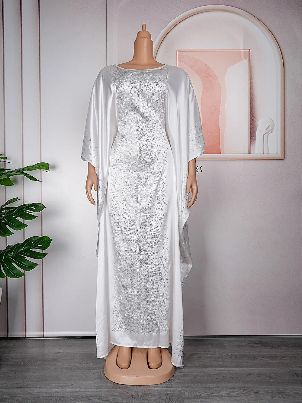 African Dresses Satin Women Kaftan Maxi Abaya-FrenzyAfricanFashion.com