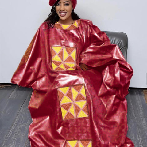 Image of Free Style African Dress For Woman Embroidery Design Ladys Clothes Plus Size Dresses For Women-FrenzyAfricanFashion.com