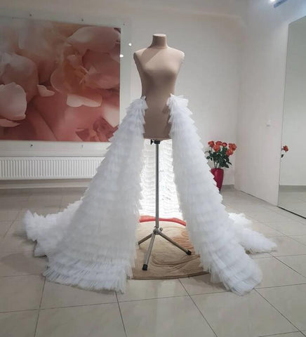 Image of Detachable Wedding train, Removable train, Bridal hippie overskirt , ruffle bridal train-FrenzyAfricanFashion.com