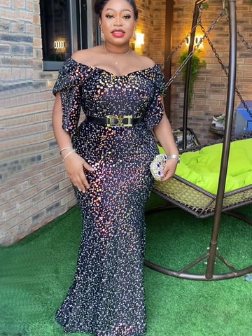 Image of Elegant African Evening Dresses for Women Plus Size Turkey Wedding Party Long Dress Dashiki Ankara Outfits Robe Africa Clothing-FrenzyAfricanFashion.com