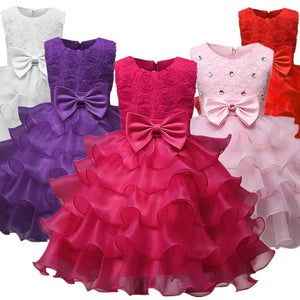 Flower Girl Dress Girl 3–8 Years Birthday Outfits Children's First Communion Dresses-FrenzyAfricanFashion.com