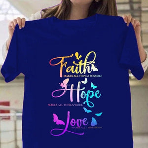 Colorful Faith Love Hope Print Women T Shirt Short Sleeve O Neck Loose Women Tshirt Ladies Tee Shirt Tops Camisetas Mujer-FrenzyAfricanFashion.com