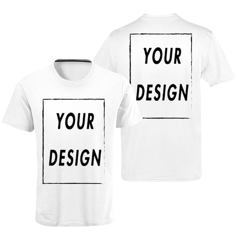 Image of Custom Tshirt Front Back Print Professional Your Own Logo Text Photo Male Personalized Premium Gifts T-shirt EU Size 100% Cotton-FrenzyAfricanFashion.com