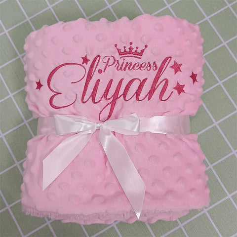 Image of Custom Name Personalized Baby Blanket Swaddle Baby Stroller Bed Crib Sleep Cover Baby Birthday Gift For Newborn Boys and Girls-FrenzyAfricanFashion.com