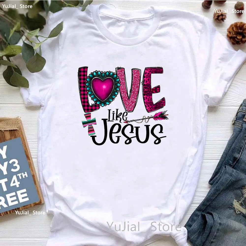 All My Hope Is In Jesus Graphic Print T-Shirt Women-FrenzyAfricanFashion.com