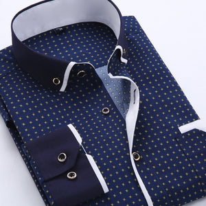 Jenkins Dress Shirt Long Sleeve Slim Fit Button Down Collar Business Shirts-FrenzyAfricanFashion.com