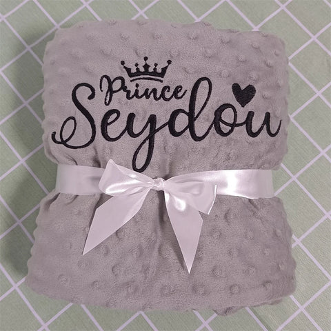 Image of Custom Name Personalized Baby Blanket Swaddle Baby Stroller Bed Crib Sleep Cover Baby Birthday Gift For Newborn Boys and Girls-FrenzyAfricanFashion.com