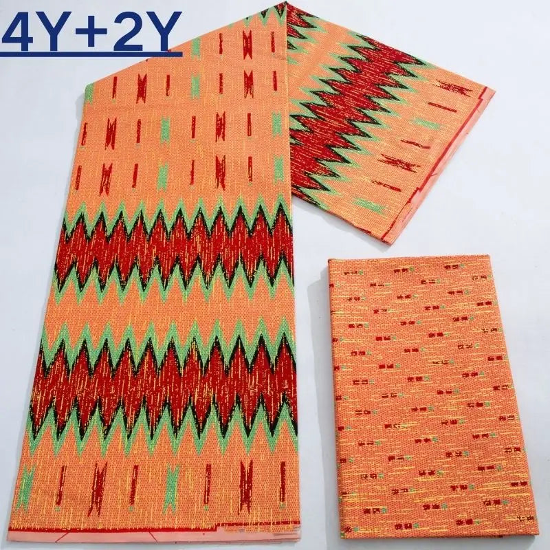 Green Kente Fabric Real Ankara Wax Lace Cotton 6 Yards for Women Party Dress-FrenzyAfricanFashion.com