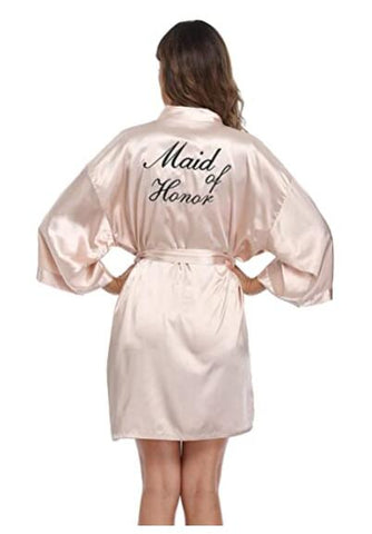 Image of Wedding Bride Bridesmaid Robe Dressing Gown Sexy Women Bathrobe Nightgown Short Sleepwear Casual Flower Kimono Geisha M L XL-FrenzyAfricanFashion.com