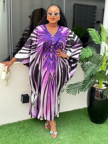 Image of Dashiki Ankara Outfit Gown Abayas Robe Muslim Kaftan Chiffon Maxi Dress-FrenzyAfricanFashion.com