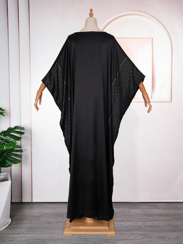 Image of African Dresses for Women Muslim Fashion Abayas Boubou Dashiki Traditional Africa Clothes Ankara Outfit Evening Gown and Headtie-FrenzyAfricanFashion.com